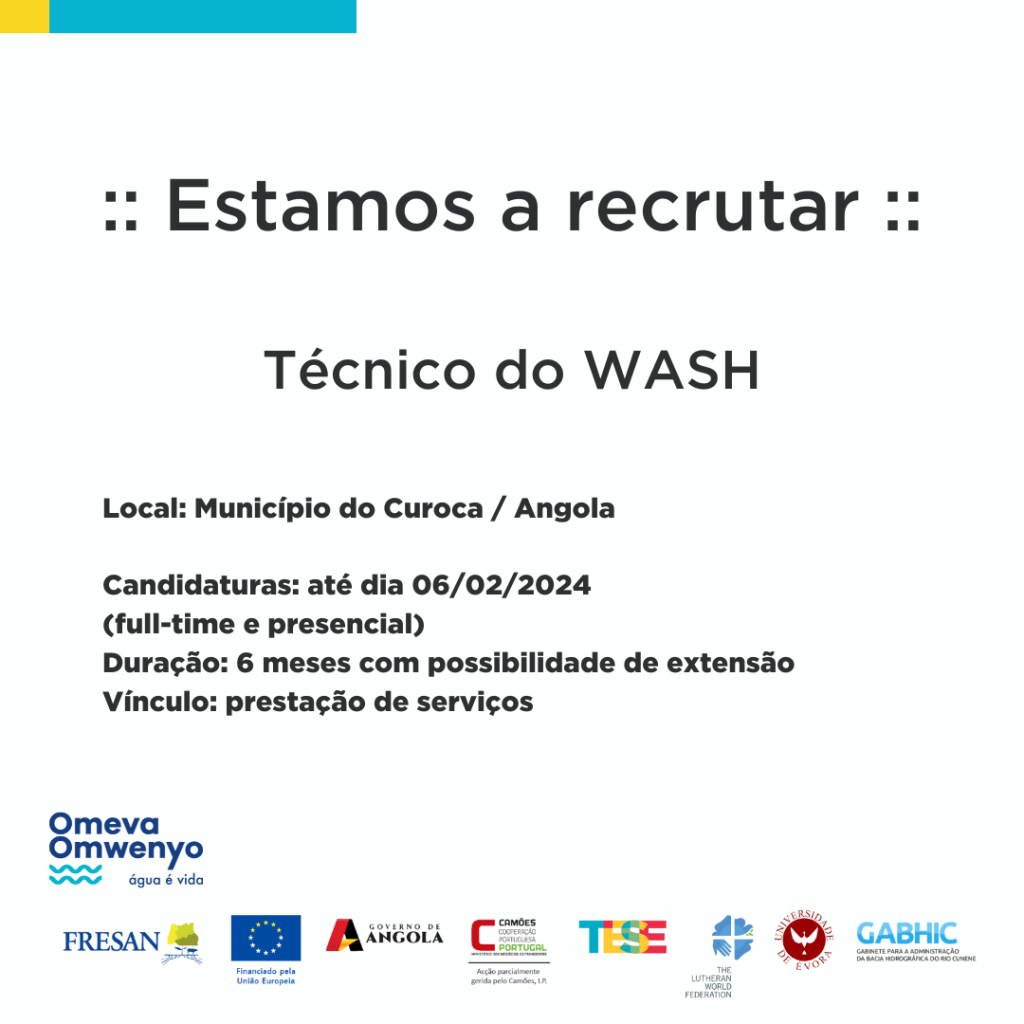 Contratação para Angola – Técnico do Wash